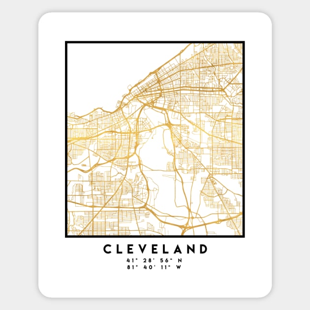 CLEVELAND OHIO CITY STREET MAP ART Sticker by deificusArt